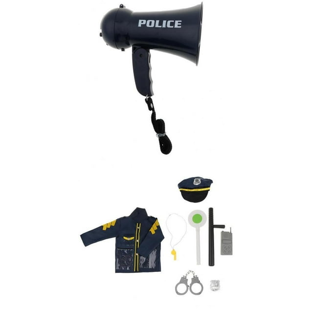 Niño Policía Papel Oficial de Juguete Policía Megáfono Sombrero Disfraz Esposas