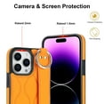 thumbnail image 3 of Finger Ring Wrist Band Phone Case Compatible with iPhone 16 Pro for Women Girls, Adjustable Wristband Kickstand [Stand Function] PU Leather Case Cover for iPhone 16 Pro, Orange, 3 of 8