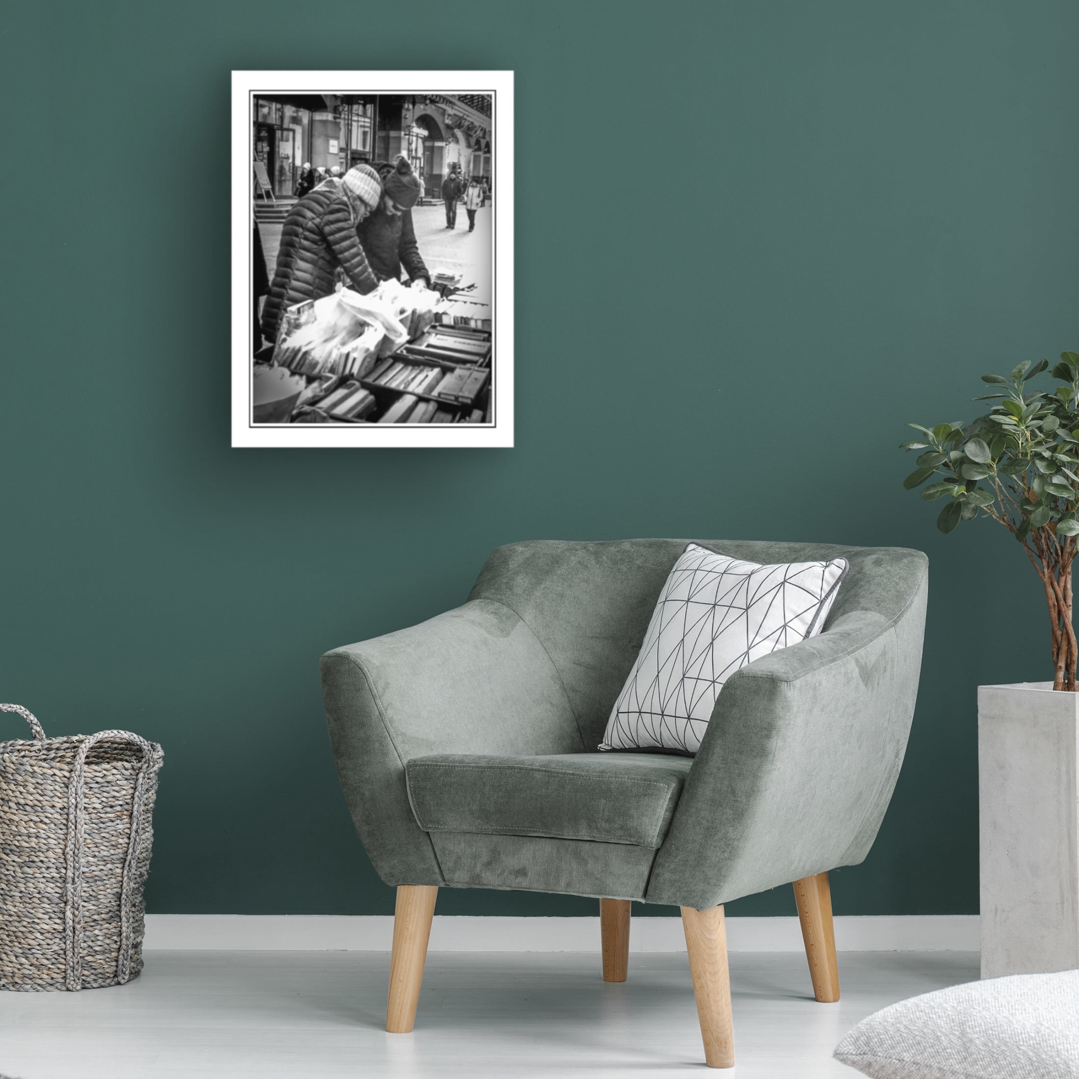 Canvas Wall Art - Yury A Melnikov 'Girls Buying Second Hand Books' Wall Art for Living Room, Bedroom, or Office Décor by Trademark Fine Art - 14 x 19 Inches