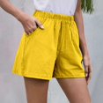 thumbnail image 2 of Yanyanz Womens Pants Dressy Casual, Shorts for Women, Womens Casual Comfy Pockets Wide Leg Cotton Shorts for Women Trendy Beach Pants Vacation Outfits, Wide Leg&nbsp;Pants&nbsp;Women Yellow XL, 2 of 4