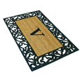 thumbnail image 2 of Nedia Home Acanthus Border with Rubber/Coir Doormat, 22 by 36-Inch, Monogrammed V, 2 of 5