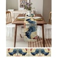 thumbnail image 6 of Navy Blue Rooster Burlap Cotton Table Runner 13x90 Inches Long, Vintage Watercolor Animals Farmhouse Table Runners, Outdoor Dining Tablecloths Decor for Baby Shower/Party/Wedding, 6 of 6