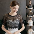 thumbnail image 2 of TIERPOP Womens Embroidery Floral Lace Shawl Wrap Wedding Bridal Bolero Flapper Cover Up See-Through Prom High Low Shrug Cape Tulle Jacket, 2 of 13