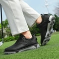 thumbnail image 3 of SKIUHS Men's Golf Shoes – White & Black Spiked Sole for Traction, Water-Resistant & Comfort for On-Course Play, 3 of 7