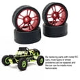 thumbnail image 4 of Vogacara 4 unids/set 27mm neumático de deriva llanta de Metal Compatible con 1/28 Wltoys K969 -z -d -q RC Drift Kits de construcción modelo plata, 4 of 6