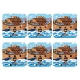 thumbnail image 2 of Pofeuu Animals on Noah's Ark Print Leather Coasters Set of 6, Round Cups Mugs Mat Pad for Home Kitchen Heat Resistant Drink Coasters,Square, 2 of 7