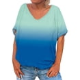 thumbnail image 1 of Posijego T-Shirts à Col en V pour Femmes, Chemise à Manches Courtes Imprimée, Pyjama Décontracté d'Été pour Femmes, 1 of 2