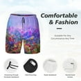 thumbnail image 5 of Balery Colorful Purple Cosmos Flower Mens Swim Trunks Swim Shorts for Men Quick Dry Inseam Beach Shorts with Compression Liner Pocket-X-Large, 5 of 9