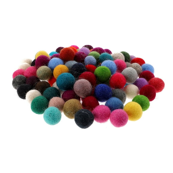 WRISTBIQUE Pom Pom Craft Supplies Wool Felt Multi Colored 100pcs