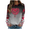 thumbnail image 2 of Qertyioot T-Shirt Graphique de la Saint-Valentin pour Femmes à Manches Longues, Blouse Ample Imprimée Mode Col Rond Hauts Décontractés, 2 of 5