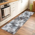 thumbnail image 2 of 2'x6' Rug Runners for Hallways Kitchen, Gray Geometric Non Slip Entryway Beside Floor Carpet Runner, Modern Abstract Art Block Washable Laundry Room Bedroom Throw Rugs Mat for Family Pet, 2 of 8