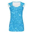 thumbnail image 3 of UPPADA Tank Top for Women Loose Fit 2024 Vest Sleeveless V-Neck Casual Tank Tops Suspender Sparkly Print Camisole Tops Camisetas Deportivas para Mujer,Blue-Large, 3 of 4
