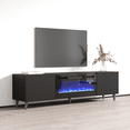 thumbnail image 2 of Pafos BL-EF Fireplace TV Stand for TVs up to 80", Modern Matte 71" Entertainment Center, Electric Fireplace TV Media Console with Storage Cabinets, 2 of 6