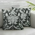 thumbnail image 3 of JEUXUS  Throw Pillow Covers Farmhouse Decorative Floral Throw Pillow Cover Cottage Floral Grey Leaves Pattern Cushion Cover for Bedroom Sofa Home (Grey-Leaf), 3 of 5