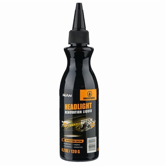 NUAN Headlight Restoration Liquid Kit, 4.2 oz (120 g), Sponge & Towel