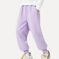 thumbnail image 2 of Atogsazn Kids Boys Jogger Sweatpant Children Fleece Athletic Elastic Waist Pants Fall Clothing Trouser with Pocket Purple 3-4Years Fashion, 2 of 5