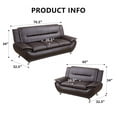 thumbnail image 5 of Caberryne Leather Sectional Couch for Living Room Furniture Sets, Leather Sofa and Loveseat Set with Pillow Armrest for Living Room/Office/Bedroom/Apartment(Brown), 5 of 5