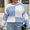 Blue, variant on IUYRTFE Women Plus Size Color Block Crew Neck Sweater Long Sleeve Casual Pullover for Fall Winter Daily Wear