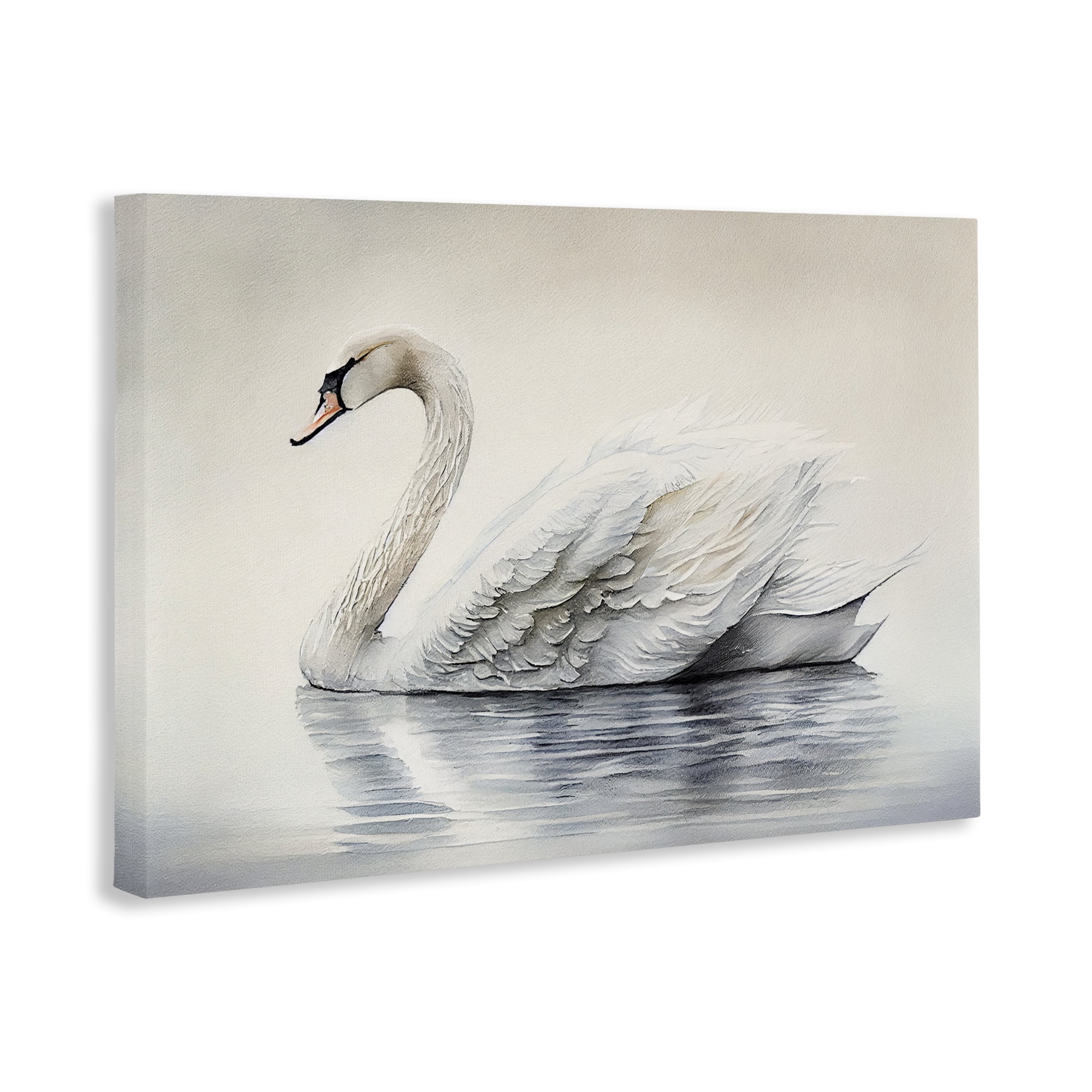 Elegant Floating Swan Canvas Wall Art, design by Sasha