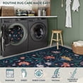 thumbnail image 5 of Lahome Washable 2'x6' Boho Floral Runner Rug, Dark Blue Rugs for Kitchen Bathroom, Soft Non-Slip Low-Pile Carpet for Hallway Entryway Laundry Living Room, Dark Blue, 5 of 7