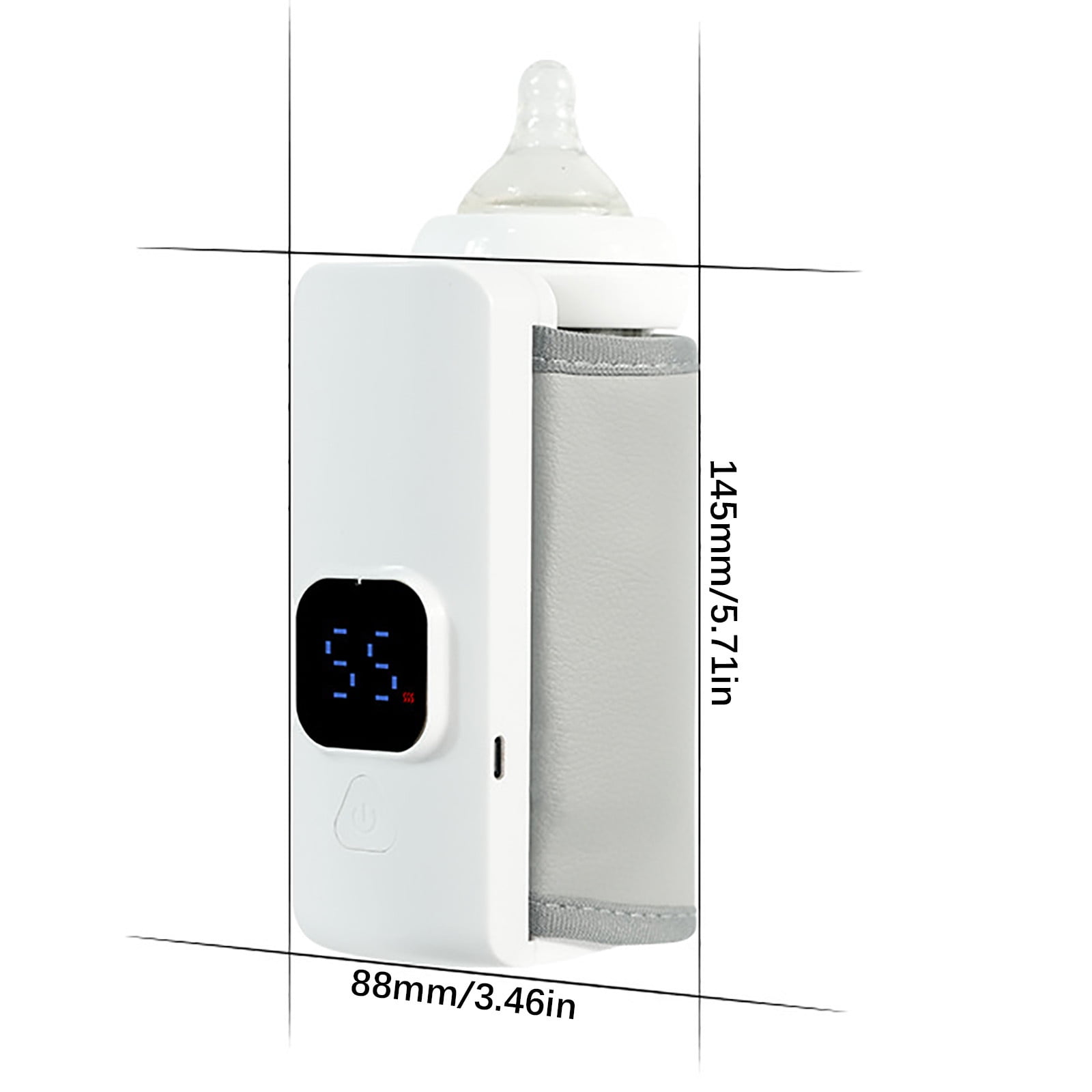 Xheghe Portable Rechargeable Bottle Warmer with Temperature Control | Wireless Heating for On-the-Go Convenience | Includes Insulation Cover for Optimal Warmth