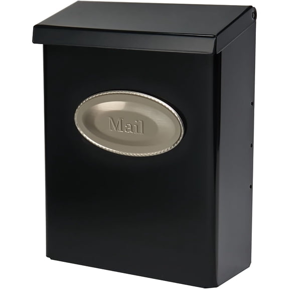 Gibraltar Mailboxes Designer Classic Galvanized Steel Wall Mount Black Mailbox