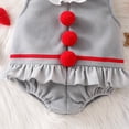 thumbnail image 4 of RUINIXCW Newborn Baby Girl Boy Halloween Clown Costume Infant Fall Winter Cosplay Outfit Warm Fleece Sleeveless Hooded Zipper Romper Stockings Set, 4 of 10