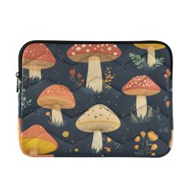 FORMRS 13-13.3 inch Laptop Sleeve Case Soft Carrying Quilted Computer Bag Cover, Black Mushroom Pattern