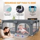 thumbnail image 3 of 200×180×66 Corral para Bebés con Grande Tapete,Corral de Juegos para Bebe con 30 Pelotas Oceánicas,4 Asas,Aros de Baloncesto,Bolsa de Almacenaje,Malla Transpirable y Almohadillas Antideslizantes,Gris, 3 of 8