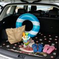thumbnail image 2 of Binienty Christmas Santa Print Universal Fit Car Trunk Mat, Anti-Slip Backing Rear Cargo Liner, Cute Snowflake Peppermint Pattern Vehicle Interior Accessory for Most Sedan SUV, 2 of 7
