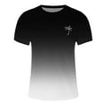 thumbnail image 3 of Tropical Vacation Beach T Shirts for Man Summer Casual Short Sleeve Crewneck Gradient Color Coconut Tree Graphic Tees, 3 of 7