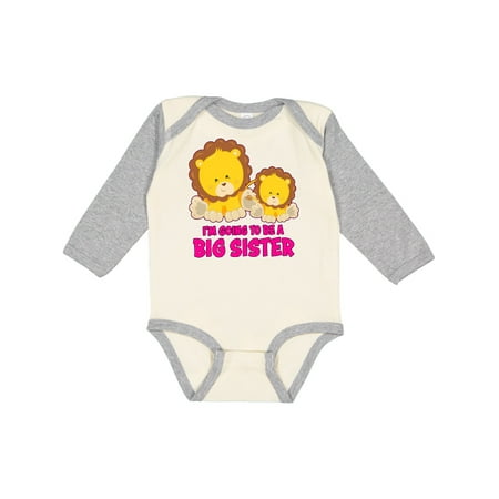 

Inktastic I m Going To Be a Big Sister with Lions Gift Baby Girl Long Sleeve Bodysuit