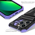 thumbnail image 3 of Cutyskin iPhone 15 Pro Max Armor Case with Hidden Card Holder Detachable Wallet Cover, Built-in Kickstand, Camera Lens Protection, Tough Rugged Shockproof Phone Case for iPhone 15 Pro Max, Purple, 3 of 9