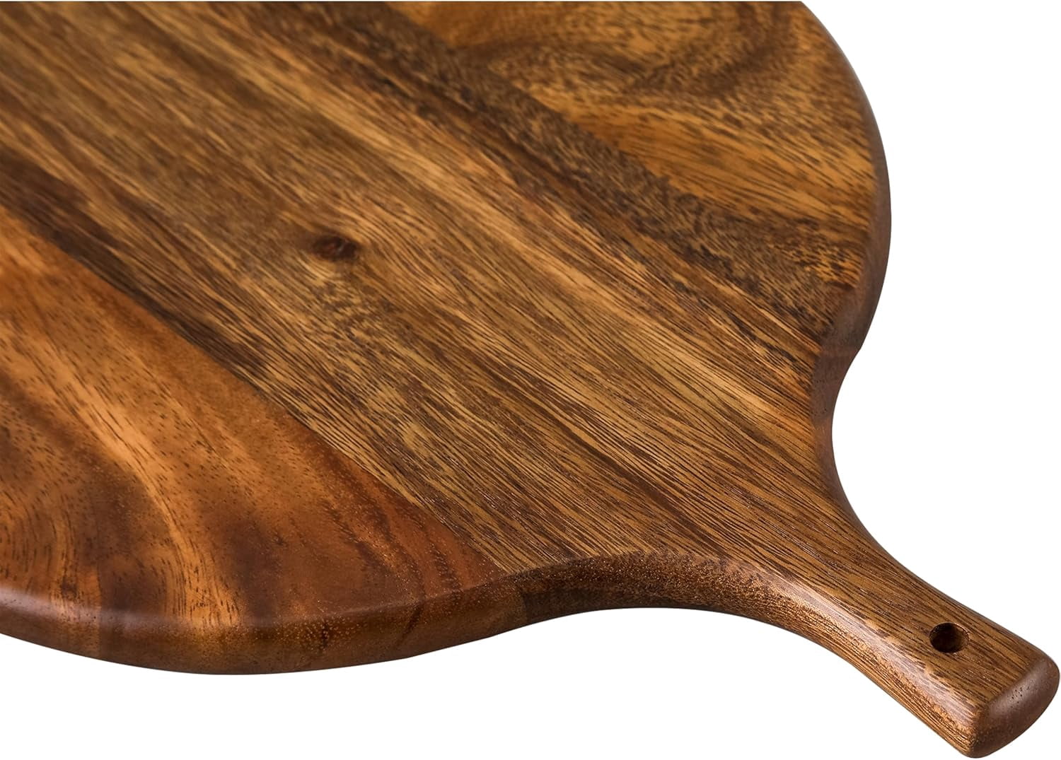 SOFE Walnut Wood Pizza Serving Board, 12" Round Thick Cutting Board with Handle, Decorative Wooden Chopping Boards for Kitchen, Cheese/Charcuterie Board for Bread, Vegetables, Fruit, Meat