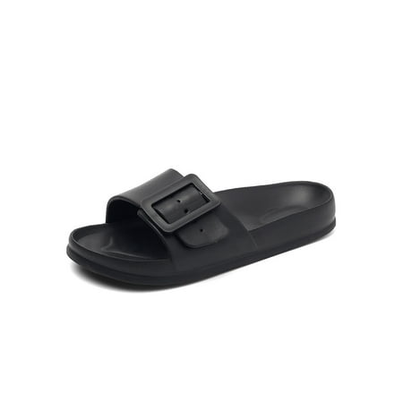 

Zodanni Lady Lightweight Open Toe Slide Sandals Women s Indoor&Outdoor Cozy Backless Cool Flat Sandal