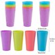 thumbnail image 2 of Juego de 12 vasos de bebidas de plástico resistente a roturas en 4 colores surtidos, vasos de jugo para bebidas frías para adultos y niños, tazas para acampar para fiestas en interiores y exteriores, 2 of 4
