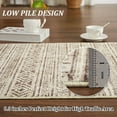 thumbnail image 3 of Runner 2'x6' Boho Textured Design for Living Room Non Slip Low-Pile Soft Tribal Print Bedroom Stain Resistant Playroom Carpet Office Beige, 3 of 7