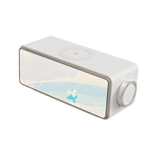 Altavoz portátil con luz nocturna, multifuncional, ligero y creativo, con carga rápida de 15 W. Blanco