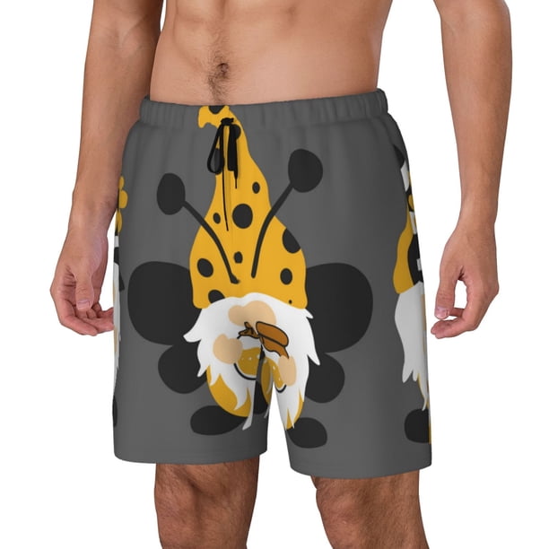 Fotbe Bee Gnome With Sunflower Traje de Baño para Hombre – Shorts de Natación de Secado Rápido con Forro y Bolsillos-Medium