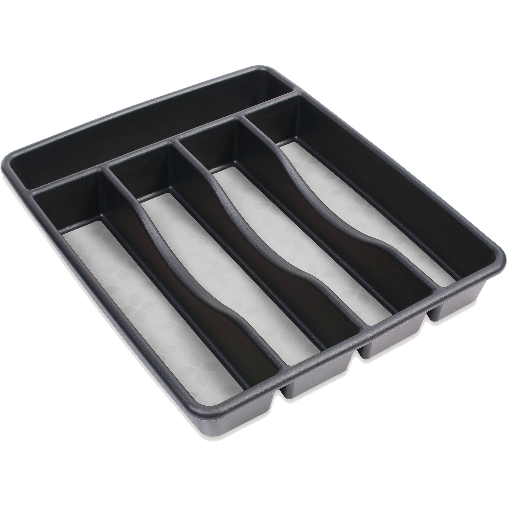 Rubbermaid NoSlip Silverware Cutlery Tray Organizer, Small, Black with