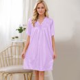 thumbnail image 7 of HomeGardon Nightgowns for Women,Summer Dresses Women's Short Sleeved Loose Plus Size Short Sleeved Sexy Lace Lace Imitation Silk Nightdress, 7 of 7