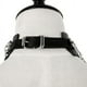 thumbnail image 5 of Punk Street Snap Nightclub PU Gargantilla de cuero Anillo de metal Cadena Collar Remaches Cinturón gótico, 5 of 8