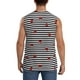 thumbnail image 4 of Fotbe Ladybugs on Black and White Striped Men's Camiseta sin Mangas Estampada para Hombres, Playera Casual para Gimnasio, Entrenamiento, Playa-X-Large, 4 of 7