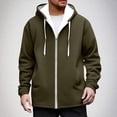 thumbnail image 2 of Mrmaere Men's Hooded Zip-Up Jacket Lined Adjustable Drawstring Warm Outerwear for Daily & Leisure Wear Army Green M, 2 of 5