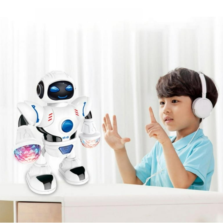 Toysery Walking Robot Toys for Kids - 360° Body Spinning Dancing Robot Toy  with LED Lights Flashing and Music, Smart Interactive Electronic Kids Robot