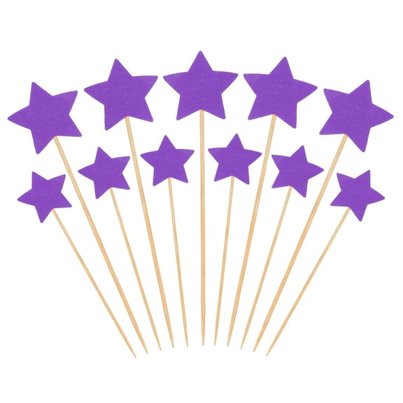 Uxcell Little Star Cupcake Toppers, Star Cupcake Picks Birthday Cake Decorations, Purple 50 Pcs