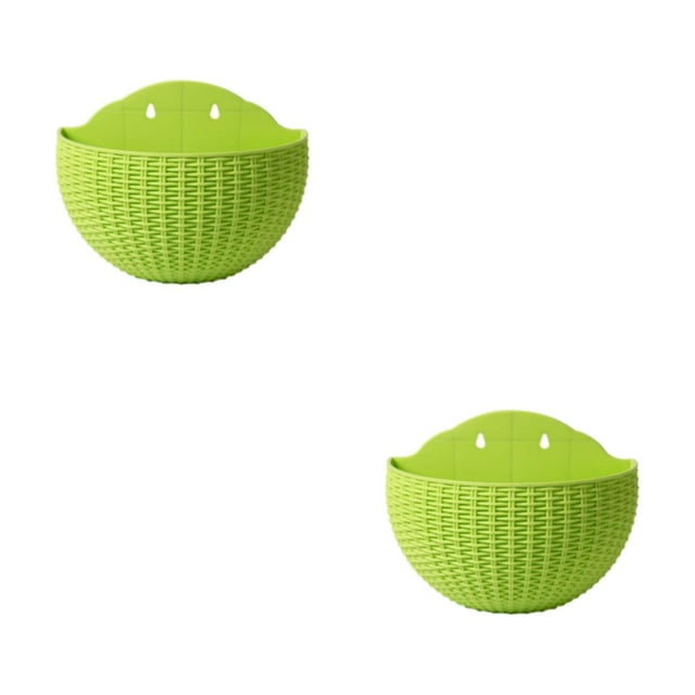 maskred Stylish And Durable Wall Plastic Pot For Easy Installation Easy To Install ABS Plastic Flowerpot Flower Pot Drainage Light Green 2Set