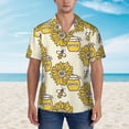 thumbnail image 4 of Bixox Men's Hawaiian Shirts Men's Cartoon Honey Pot Bee Sunflower Print Short-Sleeve Shirt-XX-Large, 4 of 8
