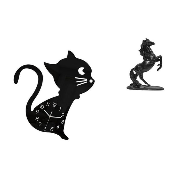 Reloj de pared,Reloj de pared con diseño de gato para guardería,sala de juegos y interior,Estatua del caballo,Estatua de caballo,escultura de resina animal decorativa,Figuras de caballos