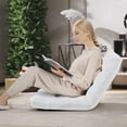 thumbnail image 2 of Costway Chaise de Sol Réglable à 14 Positions, Chaise de Jeu Paresseuse Pliante, Sofa Coussiné, Neuf, Blanc, 2 of 10